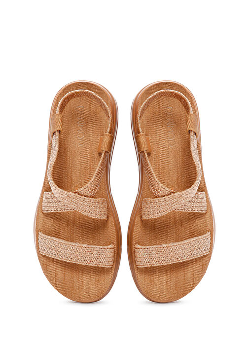 Kadın Bej Hasır Comfort Sandalet 25SFE4615M7 - Görsel 8