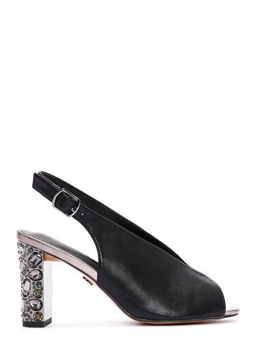 Derimod Derimod Kadın Siyah Arkadan Bantlı Taşlı Kalın Topuklu Sandalet 25SFE462418 Sandalet & Terlik | Boyner Siyah - 2. görsel