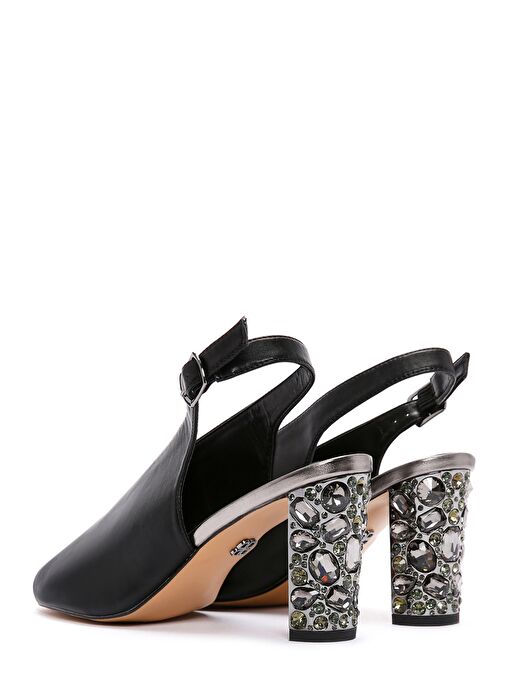 Derimod Derimod Kadın Siyah Arkadan Bantlı Taşlı Kalın Topuklu Sandalet 25SFE462418 Sandalet & Terlik | Boyner Siyah - 7. görsel