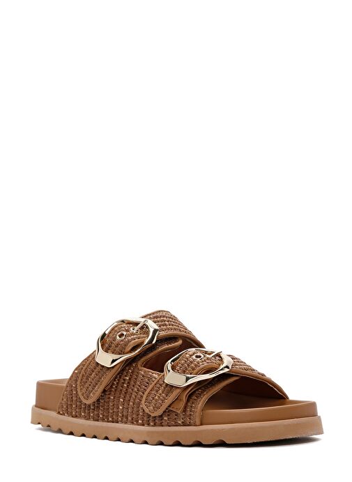 Kadın Taba Çift Tokalı Hasır Terlik 25SFD4402M7 - Görsel 7