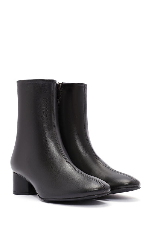Derimod Derimod Kadın Siyah Fermuarlı Kısa Kalın Topuklu Deri Bot 24WFD142018 | Boyner Siyah - 5. görsel