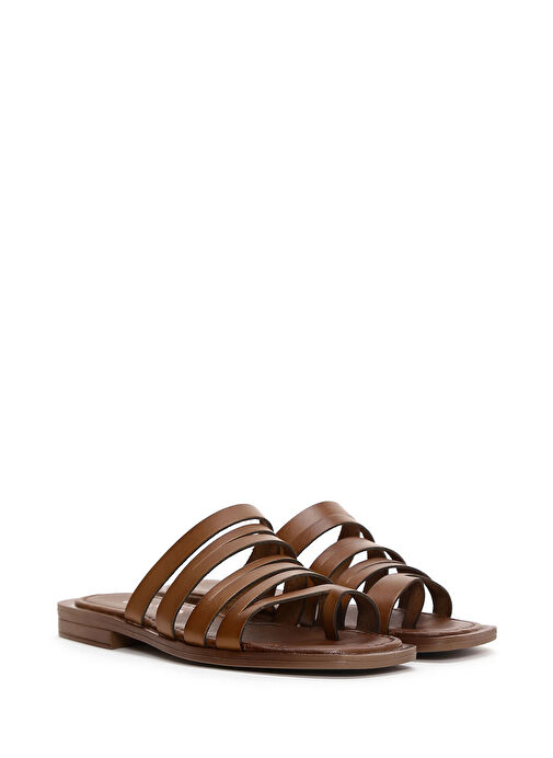 Kadın Taba Parmak Arası Deri Terlik 25SFD330018 - Görsel 4