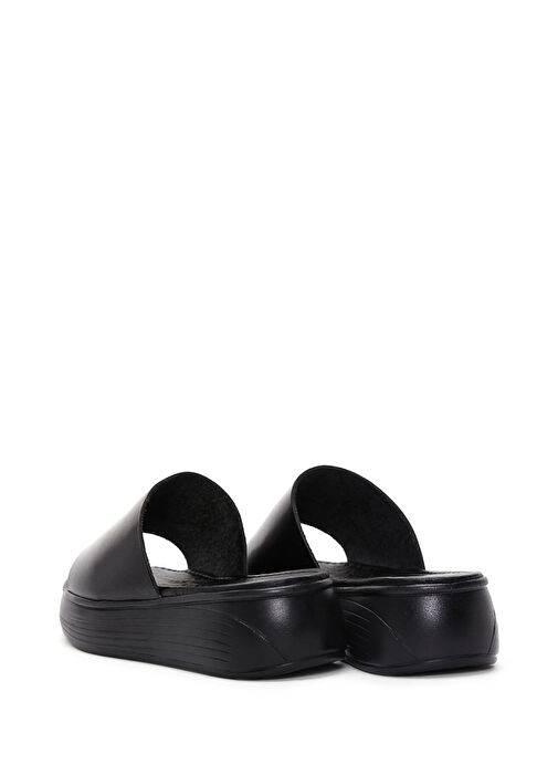 Derimod Derimod Kadın Siyah Kalın Tabanlı Deri Terlik 25SFD330318 Sandalet & Terlik | Boyner Siyah - 6. görsel