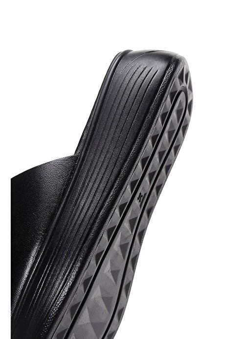 Derimod Derimod Kadın Siyah Kalın Tabanlı Deri Terlik 25SFD330318 Sandalet & Terlik | Boyner Siyah - 8. görsel