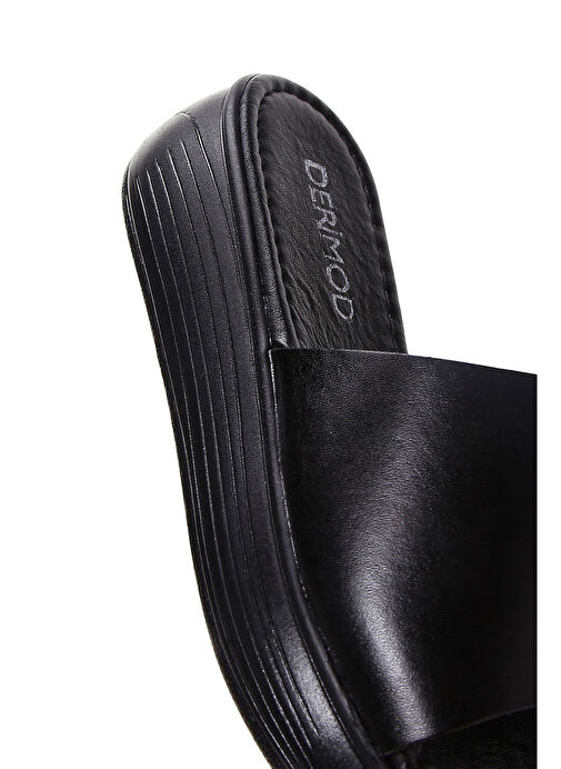 Derimod Derimod Kadın Siyah Kalın Tabanlı Deri Terlik 25SFD330318 Sandalet & Terlik | Boyner Siyah - 9. görsel