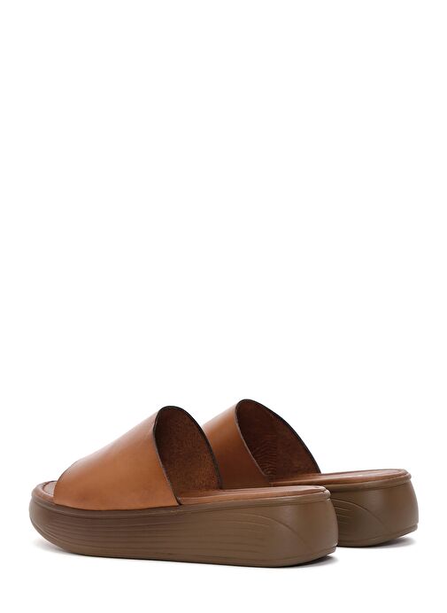 Kadın Taba Kalın Tabanlı Deri Terlik 25SFD330318 - Görsel 6