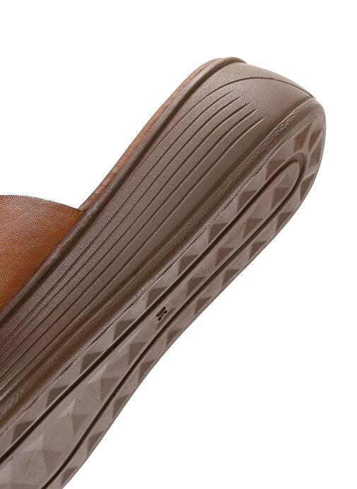 Kadın Taba Kalın Tabanlı Deri Terlik 25SFD330318 - Görsel 8