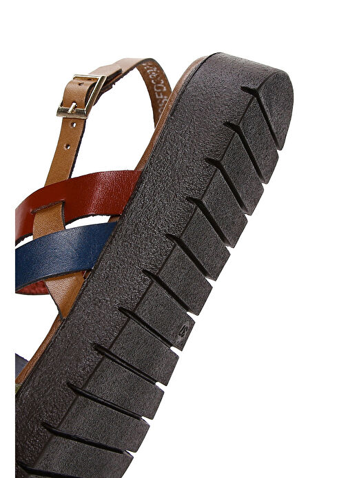 Derimod Derimod Kadın Çok Renkli Kalın Tabanlı Deri Bodrum Sandalet 25SFD330618 Sandalet & Terlik | Boyner Renkli - 8. görsel