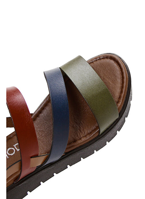 Derimod Derimod Kadın Çok Renkli Kalın Tabanlı Deri Bodrum Sandalet 25SFD330618 Sandalet & Terlik | Boyner Renkli - 9. görsel