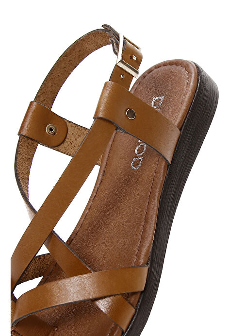 Kadın Taba Parmak Arası Deri Bodrum Sandalet 25SFD330818 - Görsel 8