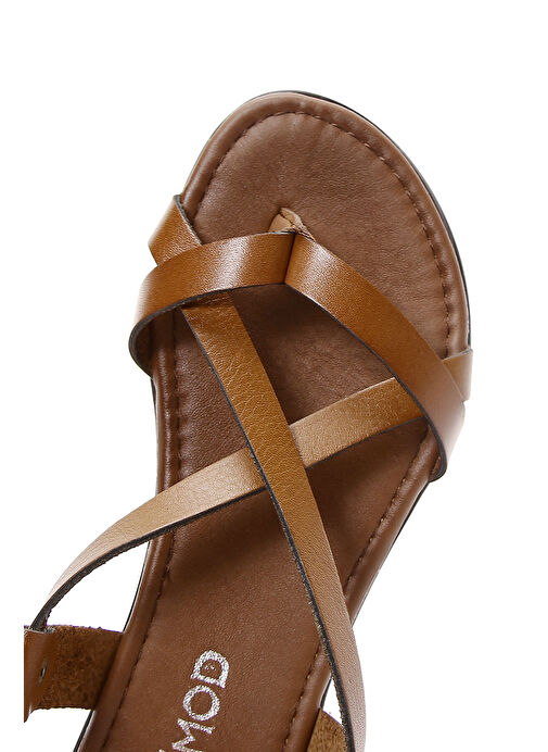 Kadın Taba Parmak Arası Deri Bodrum Sandalet 25SFD330818 - Görsel 9