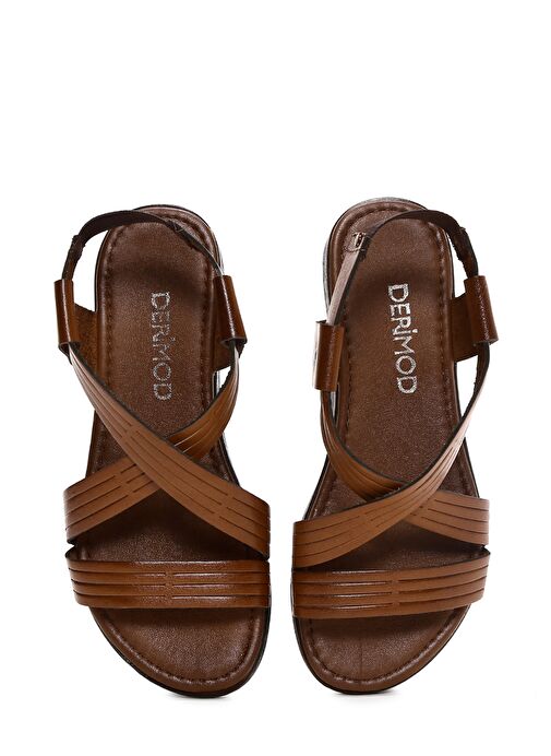 Kadın Taba Deri Bodrum Sandalet 25SFD331118 - Görsel 7