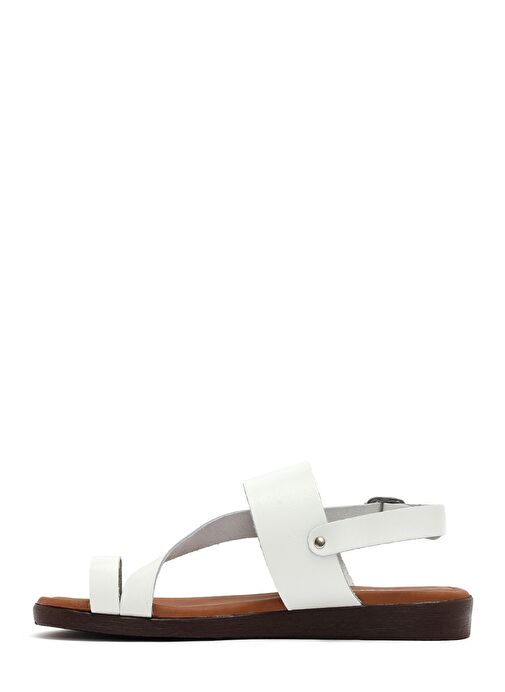 Derimod Derimod Kadın Beyaz Parmak Arası Deri Bodrum Sandalet 25SFD331218 Sandalet & Terlik | Boyner Beyaz - 3. görsel