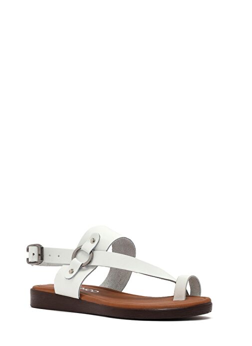 Derimod Derimod Kadın Beyaz Parmak Arası Deri Bodrum Sandalet 25SFD331218 Sandalet & Terlik | Boyner Beyaz - 7. görsel