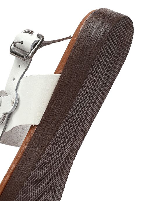 Derimod Derimod Kadın Beyaz Parmak Arası Deri Bodrum Sandalet 25SFD331218 Sandalet & Terlik | Boyner Beyaz - 9. görsel