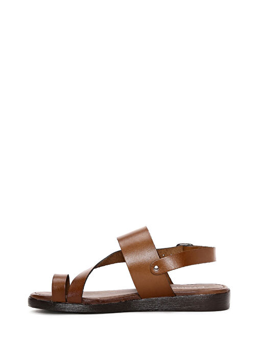 Derimod Derimod Kadın Taba Parmak Arası Deri Bodrum Sandalet 25SFD331218 Sandalet & Terlik | Boyner Taba - 3. görsel