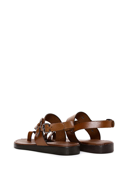 Derimod Derimod Kadın Taba Parmak Arası Deri Bodrum Sandalet 25SFD331218 Sandalet & Terlik | Boyner Taba - 6. görsel