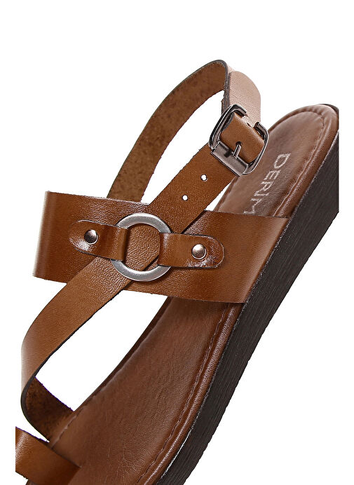 Derimod Derimod Kadın Taba Parmak Arası Deri Bodrum Sandalet 25SFD331218 Sandalet & Terlik | Boyner Taba - 8. görsel