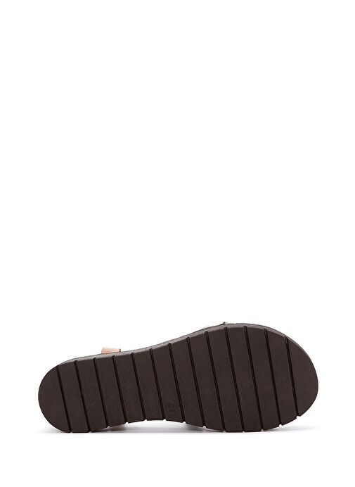 Kadın Çok Renkli Kalın Tabanlı Deri Bodrum Sandalet 25SFD331418 - Görsel 5