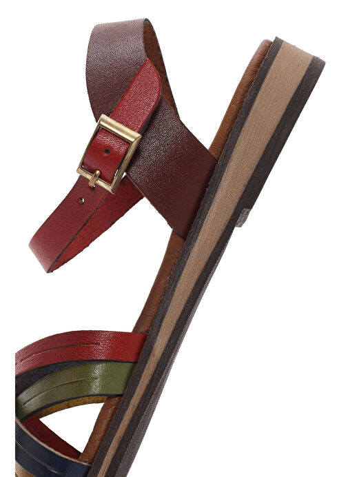 Kadın Çok Renkli Deri Bodrum Sandalet 25SFD331618 - Görsel 9