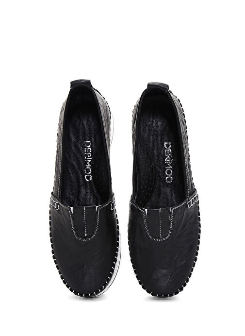 Derimod Derimod Kadın Siyah Kalın Tabanlı Deri Comfort Loafer 25SFD332318 | Boyner Siyah - 7. görsel