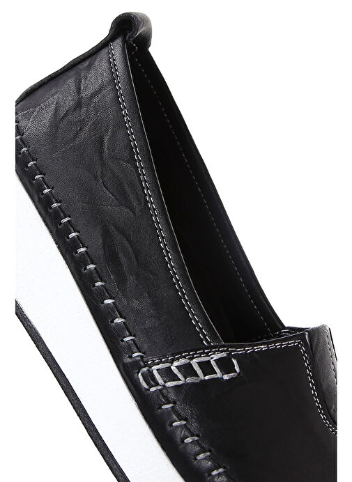 Derimod Derimod Kadın Siyah Kalın Tabanlı Deri Comfort Loafer 25SFD332318 | Boyner Siyah - 9. görsel
