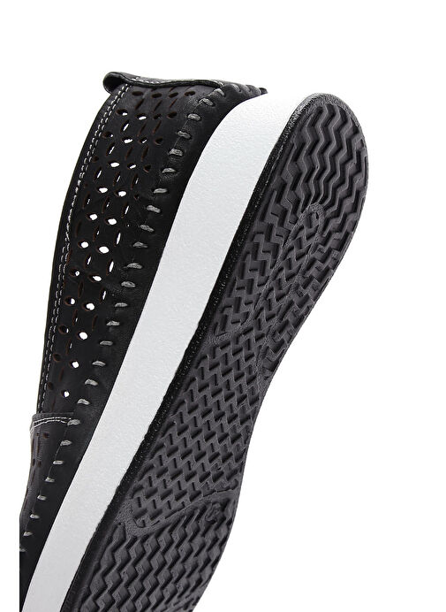 Kadın Siyah Kalın Tabanlı Deri Comfort Loafer 25SFD332418 - Görsel 9