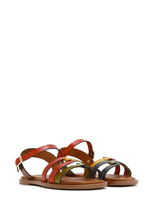 Derimod Derimod Kadın Çok Renkli Deri Bodrum Sandalet 25SFD331918 Sandalet & Terlik | Boyner Renkli - 4. görsel