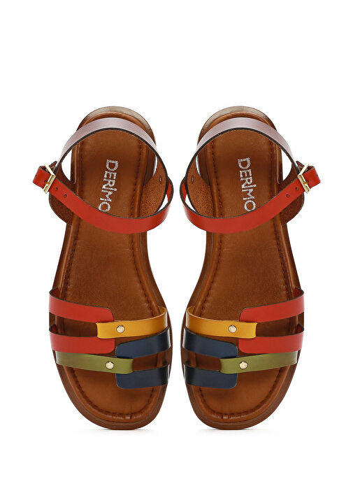 Derimod Derimod Kadın Çok Renkli Deri Bodrum Sandalet 25SFD331918 Sandalet & Terlik | Boyner Renkli - 8. görsel