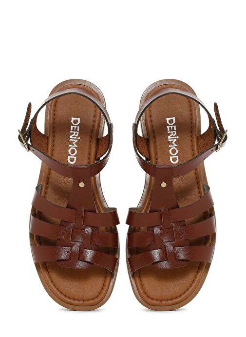 Derimod Derimod Kadın Kahverengi Deri Bodrum Sandalet 25SFD332018 Sandalet & Terlik | Boyner Kahverengi - 8. görsel