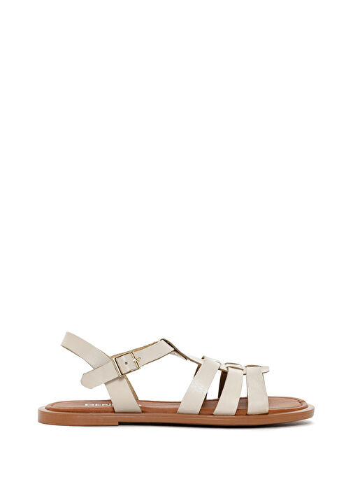 Derimod Derimod Kadın Krem Deri Bodrum Sandalet 25SFD332018 Sandalet & Terlik | Boyner Krem - 2. görsel