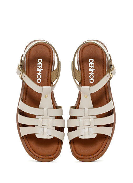 Derimod Derimod Kadın Krem Deri Bodrum Sandalet 25SFD332018 Sandalet & Terlik | Boyner Krem - 8. görsel