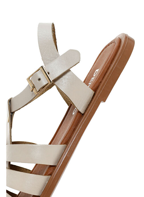 Derimod Derimod Kadın Krem Deri Bodrum Sandalet 25SFD332018 Sandalet & Terlik | Boyner Krem - 9. görsel