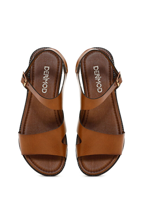 Kadın Taba Deri Bodrum Sandalet 25SFD332218 - Görsel 8