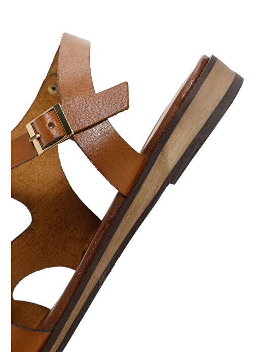 Kadın Taba Deri Bodrum Sandalet 25SFD332218 - Görsel 9