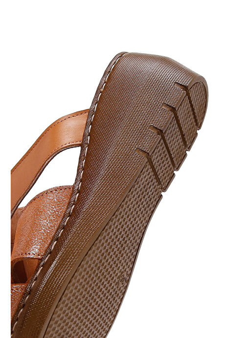 Kadın Taba Dolgu Topuklu Deri Comfort Terlik 25SFD320218 - Görsel 8