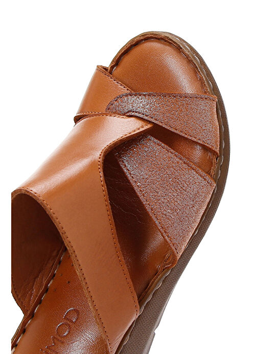 Kadın Taba Dolgu Topuklu Deri Comfort Terlik 25SFD320218 - Görsel 9