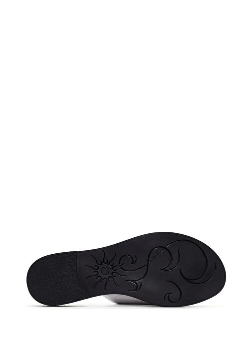 Derimod Derimod Kadın Gümüş Deri Terlik 25SFD360032 Sandalet & Terlik | Boyner Gümüş - 5. görsel