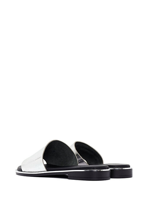 Derimod Derimod Kadın Gümüş Deri Terlik 25SFD360032 Sandalet & Terlik | Boyner Gümüş - 6. görsel