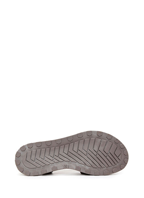 Kadın Vizon Bilekten Bantlı Süet Deri Sandalet 25SFD350010 - Görsel 5