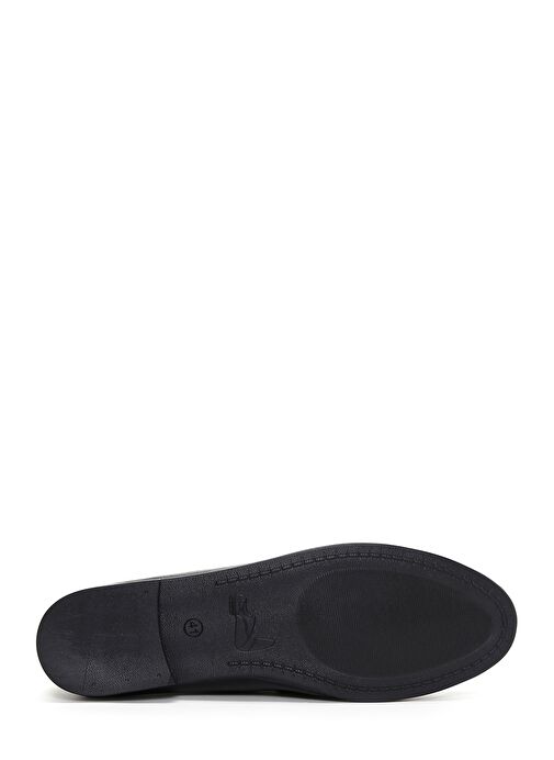 Kadın Siyah Deri Maskülen Loafer 25SFD350618 - Görsel 5