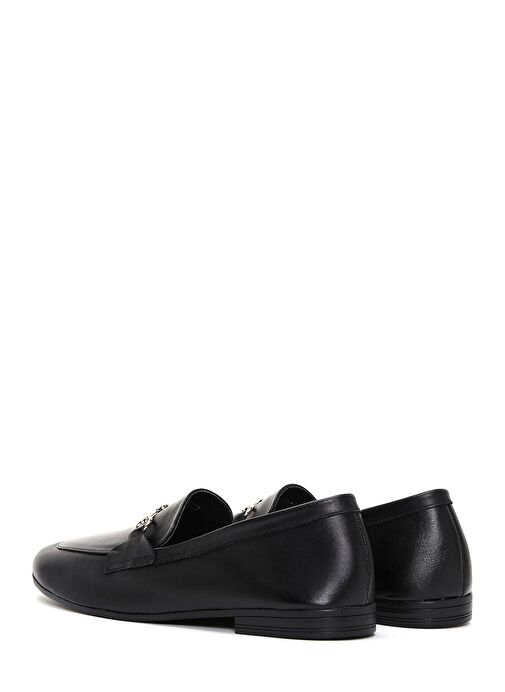 Kadın Siyah Deri Maskülen Loafer 25SFD350618 - Görsel 6