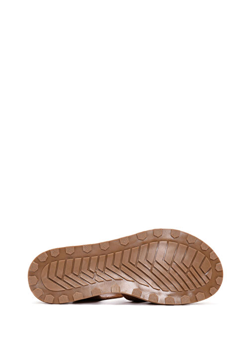 Kadın Taba Bilekten Bantlı Süet Deri Sandalet 25SFD350210 - Görsel 5