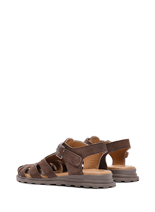 Derimod Derimod Kadın Vizon Bilekten Bantlı Süet Deri Sandalet 25SFD350210 Sandalet & Terlik | Boyner Vizon - 6. görsel