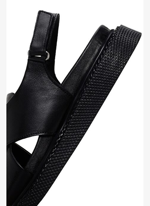 Derimod Derimod Kadın Siyah Bantlı Deri Comfort Sandalet 25SFD300118 Sandalet & Terlik | Boyner Siyah - 9. görsel