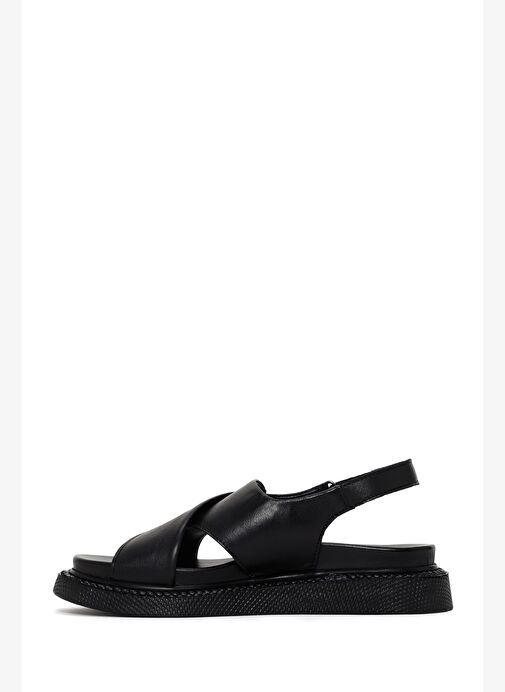 Derimod Derimod Kadın Siyah Bantlı Deri Comfort Sandalet 25SFD300118 Sandalet & Terlik | Boyner Siyah - 3. görsel