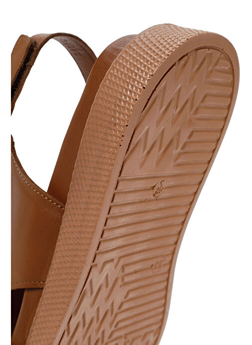 Kadın Taba Bantlı Deri Comfort Sandalet 25SFD300118 - Görsel 9