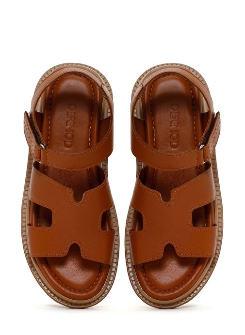 Kadın Taba Deri Comfort Sandalet 25SFD300218 - Görsel 8