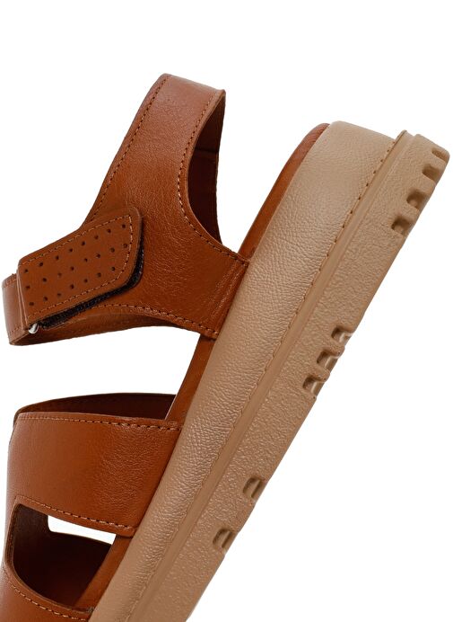 Kadın Taba Deri Comfort Sandalet 25SFD300218 - Görsel 9