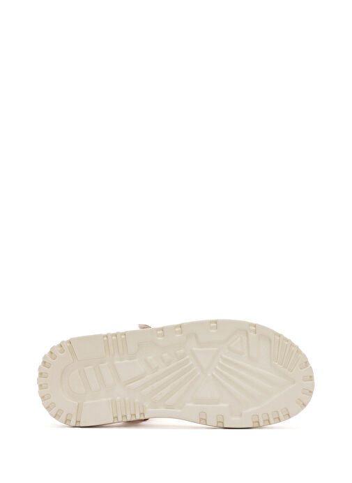 Kadın Bej Bilekten Bantlı Deri Comfort Sandalet 25SFD300318 - Görsel 5